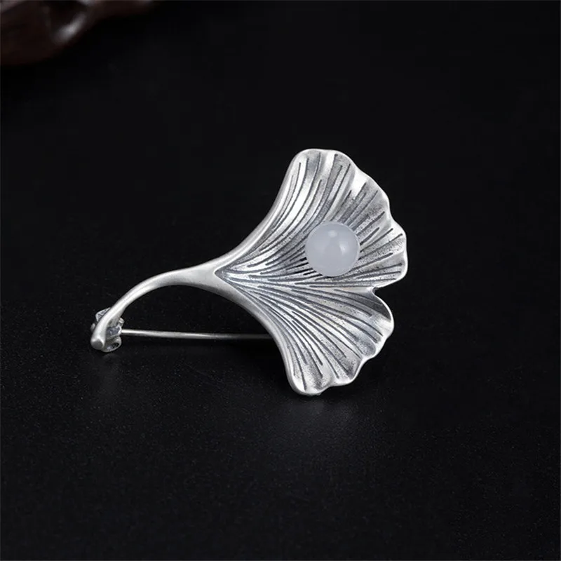 Броши гинкго из тайского серебра Uglyless для мужчин элегантные деловые украшения