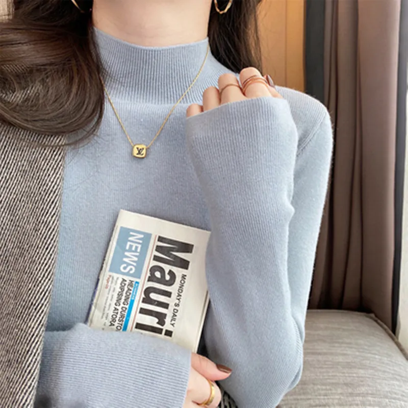 

Winter Sweater Pullovers Women Long Sleeve Plus size Turtleneck Knitted Sweater Chic Woman Clothes Female Casual Streetwear