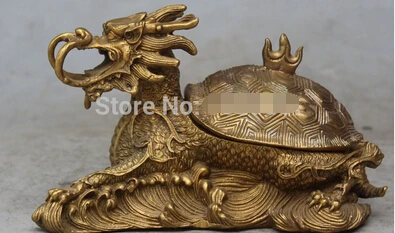 Бесплатная доставка счастливая фотография дракон черепаха 8 дюймов|Статуи и