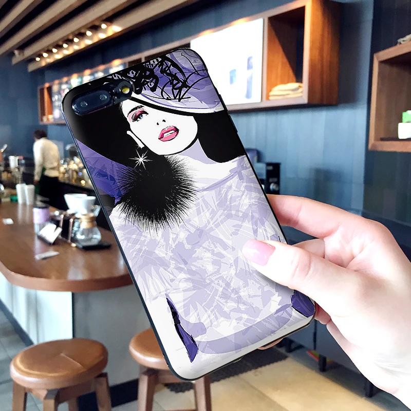 Case For iPhone 6 6S plus Luxury Black 5 5S SE 7 8 Plus X XS Max XR Cover Pop Art Woman | Мобильные телефоны и аксессуары