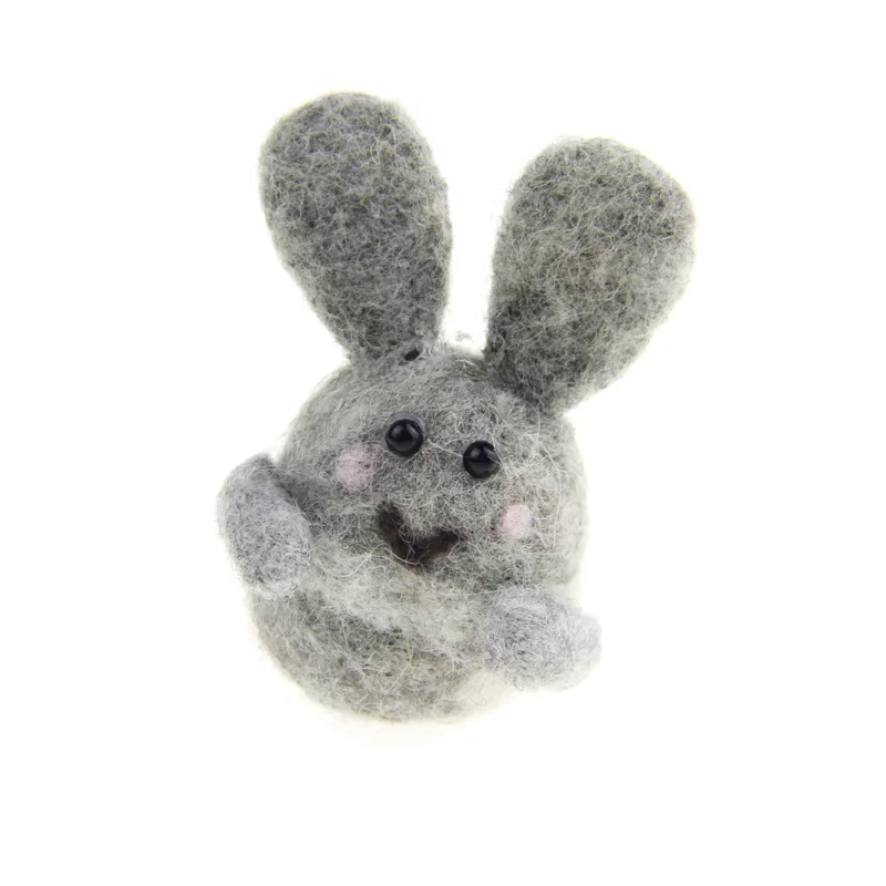 Grey bunny 1 шт. Zasy игла Шерсть Войлок Рождество мультфильмы ручной работы DIY колыбели - Цвет: Grey bunny