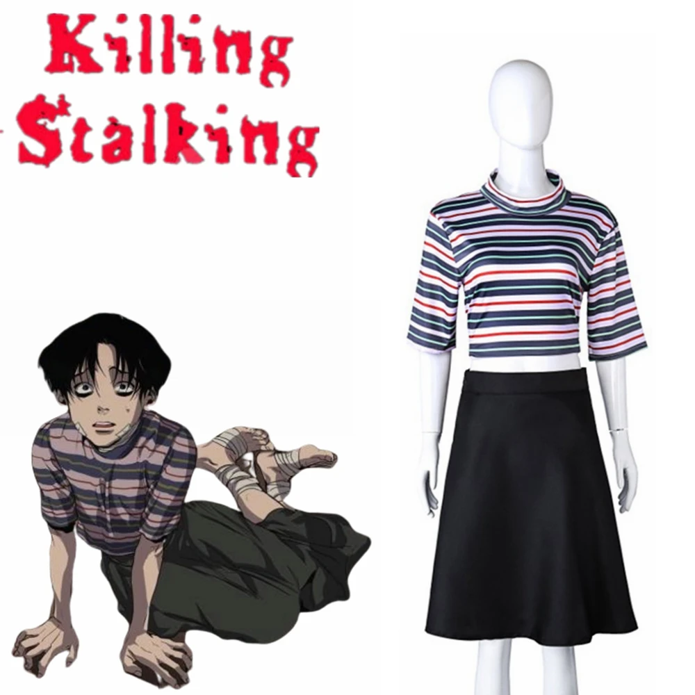 Манга Killing Stalking Yoonbum Yoon Bum костюмы для косплея для девочек Повседневная футболка+ юбка Хэллоуин Карнавальная форма индивидуальный заказ