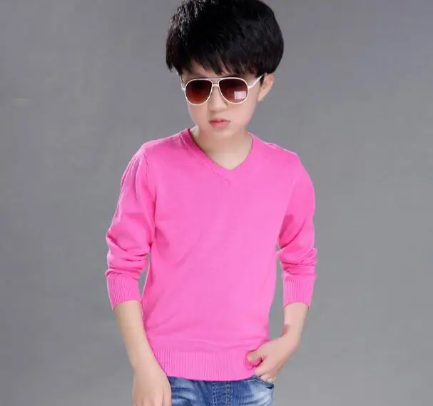 Весна 2020 детская одежда свитер для мальчиков однотонная повседневная рубашка с