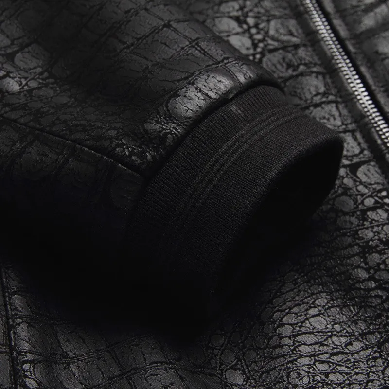 

Leather Jackets Men Brand Genuine Sheepskin Coats Crocodile Pattern Fashion Autumn Leather Business Men Slim Fit Coat Jacket