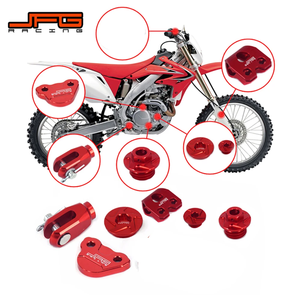 

Motorcycle CNC Brake Clutch Fluid Reservoir Cover Screw Set For HONDA CRF250R CRF250X 2010-2014 CRF450R CRF450X 2009-2014