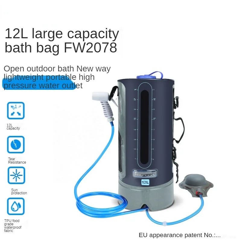 

New Sun Water Bag, Outdoor Bath Bag, Shower Artifact, Portable Bath Bag, Shower Head, Camping Water Storage Bag