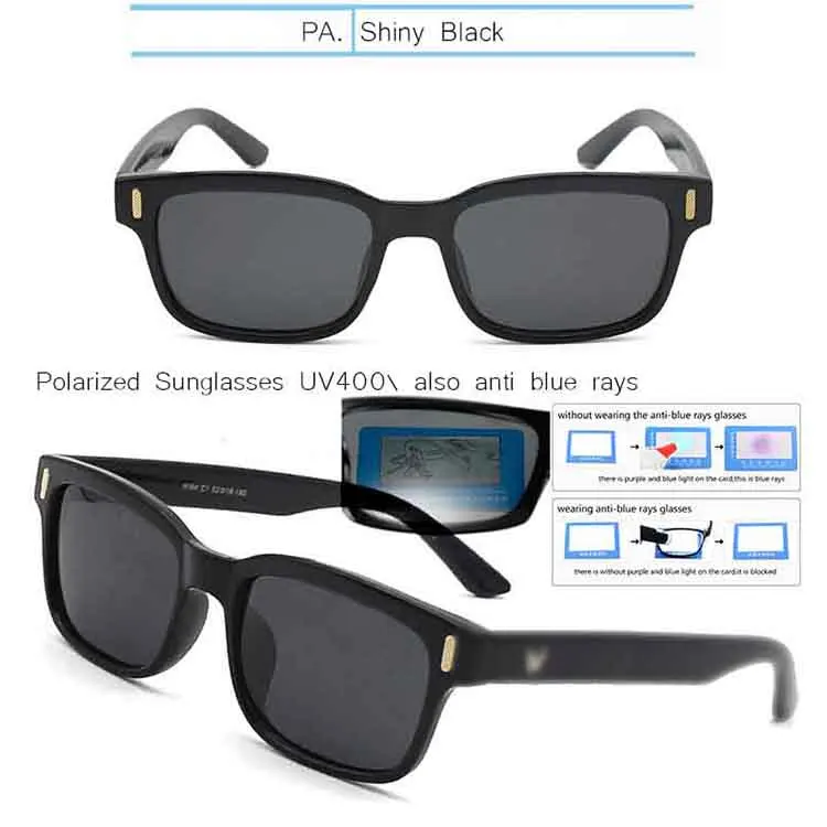Polarized Shiny Blk IVSTA, синий светильник, очки, компьютерная игровая оправа, для мужчин, анти-Синие лучи, блокировка, по рецепту, близорукость, поляризованные солнцезащитные очки, ночной ботаник - Цвет оправы: Polarized Shiny Blk