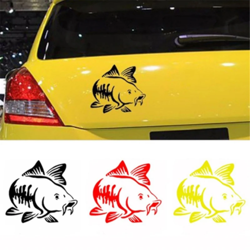 

Cartoon Carp Car Sticker Pet Art Sticker Kayak Fishing Car Truck Car Motorcycle Sticker Car Sticker Accessories