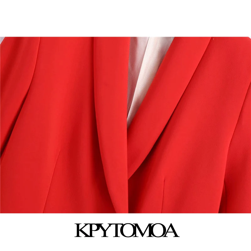 KPYTOMOA Women 2021 Fashion Office Wear Double Breasted Blazer Coat Vintage Long Sleeve Flap Pockets Female Outerwear Chic Veste | Женская