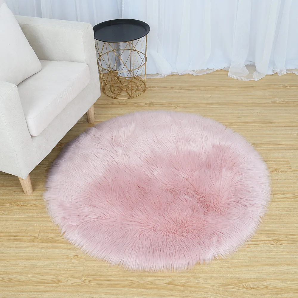 Розовый мягкий коврик из искусственной овчины Juneiour для спальни чехол стула