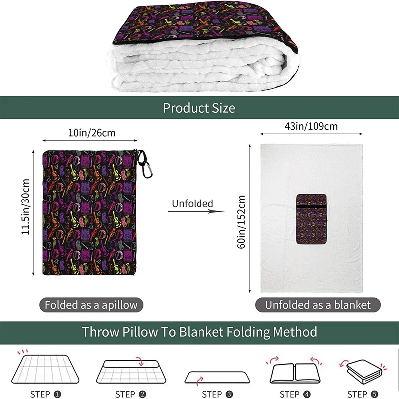 comprar Música Viagem Travesseiro Cobertor Dois-em-um Mochila Cinta E Compacto Avião Saco Cintura Suporte 60x43 Polegadas