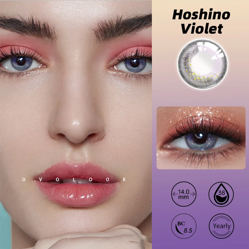 ovolook 2pcspair 10 tone colored lenses for eyes beauty contact lenses comestic eye color lens 14mm for myopia with container free global shipping