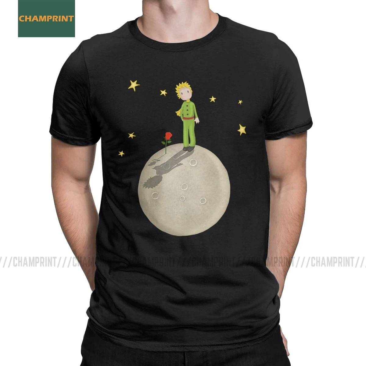 

The Little Prince T Shirt for Men Cotton Amazing T-Shirts O Neck Eating An Elephant Cartoon Novel Tees Short Sleeve Tops Present