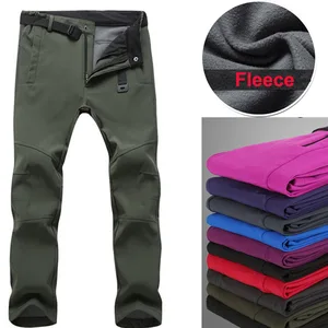 Флисовые походные брюки для мужчин и женщин, уличные водонепроницаемые брюки, теплые брюки из софтшелла, брюки для рыбалки, треккинга, брюки для мужчин и женщин
