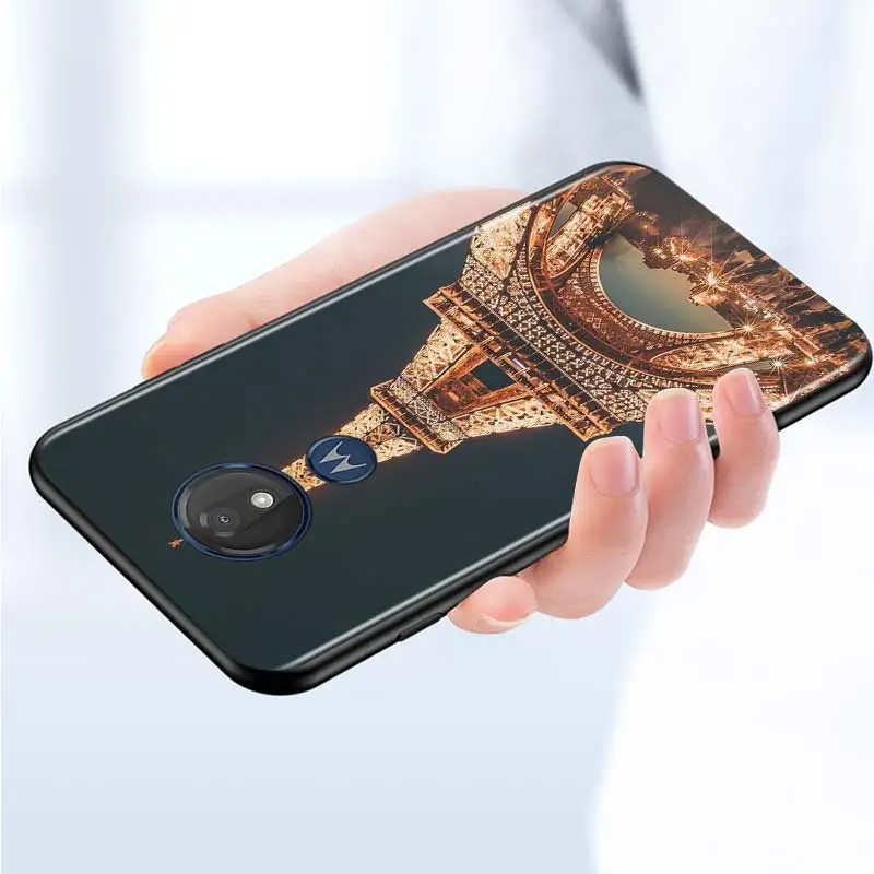 

The Eiffel Tower fashion for Motorola G9 G8 G E7 E6 One Play Marco Hyper Fusion Stylus Power Edge Plus Black Phone Case