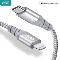 esr for lightning mfi type c to l cable fast charging wire for iphone 12 11 pro xr xs max for usb type c cable for ipad pro 12 9