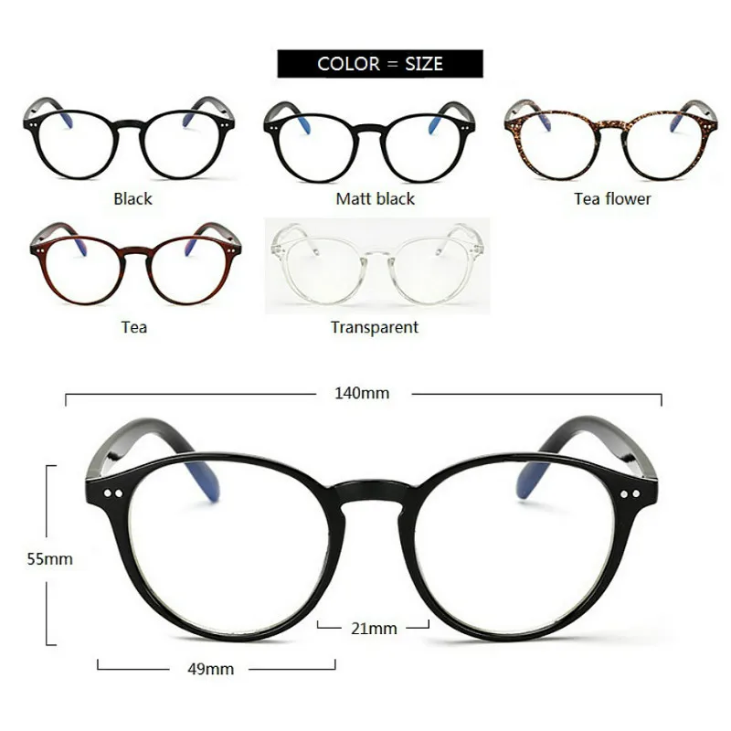 

Fashion Anti Blue Light Blocking Glasses Women 2020 Round Radiation Computer Gaming Goggles Spectacles Men Eye glasses Frame