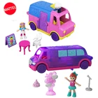 Оригинальный Полли карманный мини-автомобиль Pollyville вечерние такси грузовиков коробка на день рождения Детские игрушки для девочек Reborn Baby подарок Кукольный дом аксессуары из мф