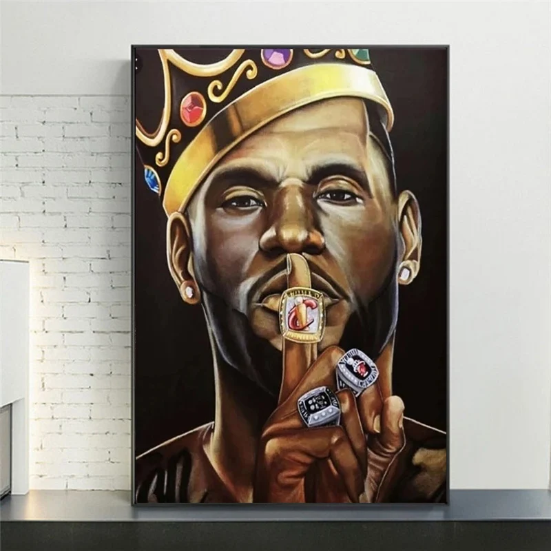 

Basketball Star LeBron James Champion Painting Poster Art Light Canvas Home Room Wall Printing Decoration Posters