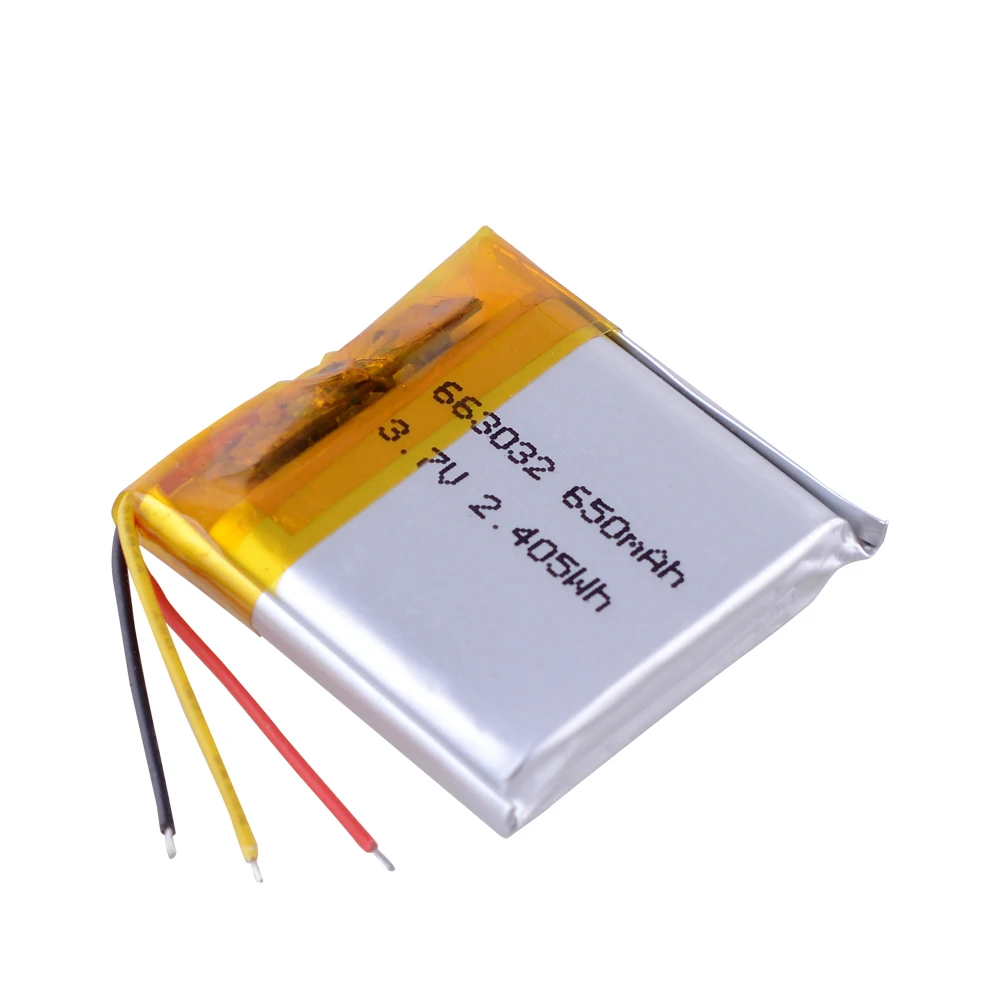 650mAh 3 7 V 2.405Wh 663032 запасная батарея для смартфонов часы Встроенный литий-ионный