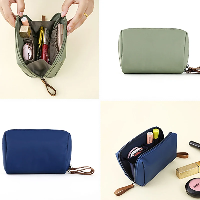 

Toiletries Organizer Ladies Organizer Travel Cosmetic Bag Zipper Travel Portable Pure Color Makeup Bags Waterproof for Women