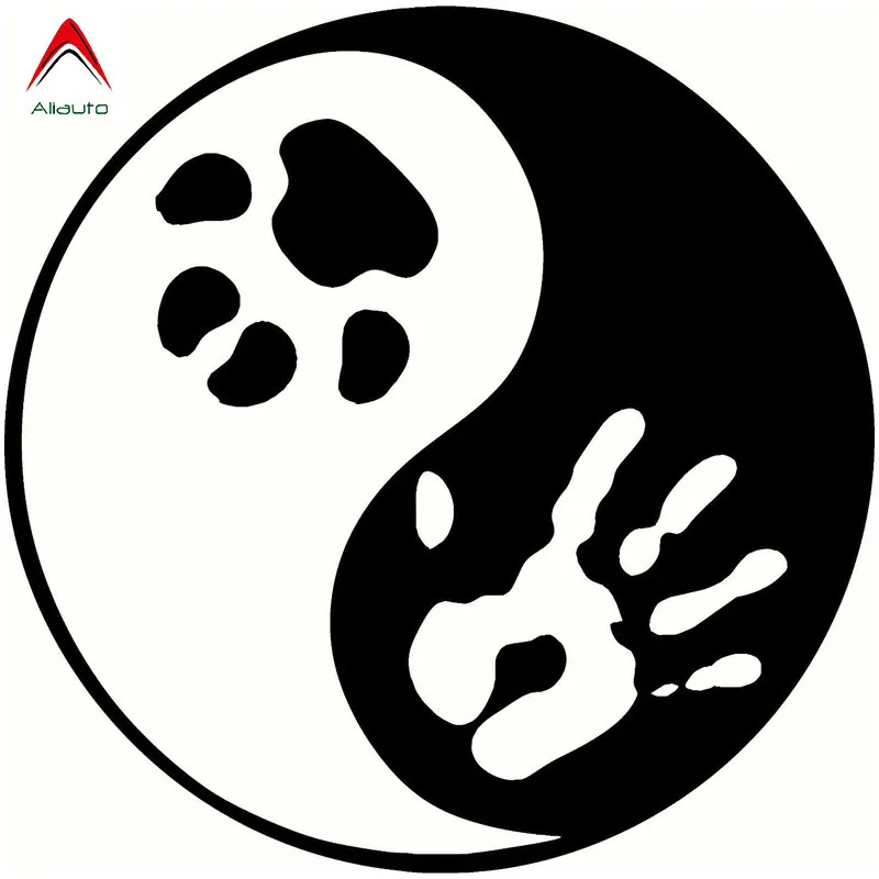 Классические автомобильные наклейки Aliauto Инь-Янь с принтом лапы домашних