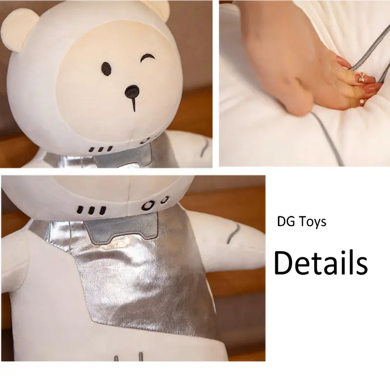 

Funny Space Suit Bear Plush toy Stuffed Astronaut Doll On Siliver Golden Moon Creative Funny Stuffed Cartoon Figure Doll Boy