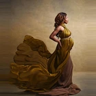 Элегантные разноцветные шифоновые платья русалки для беременных пикантные африканские платья для беременных с открытой спиной и лямкой на шее для фотосессии платье для будущей мамы