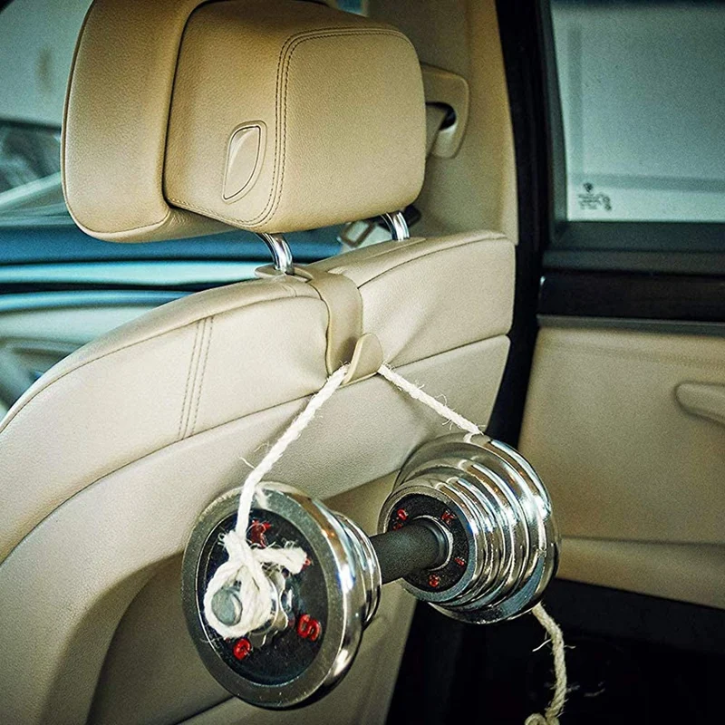 

4 Pcs Car Hook Headrest Hook, High Load-Bearing, High Toughness Seat Back Hook, Car Interior Hook (Beige)
