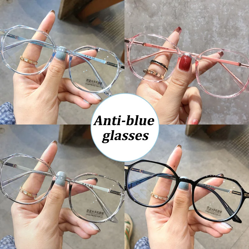 

Blue Light Blocking Glasses Cute Anti Eye Strain Fashion Polygonal Frame Glasses For Reading Play Computer ALS88