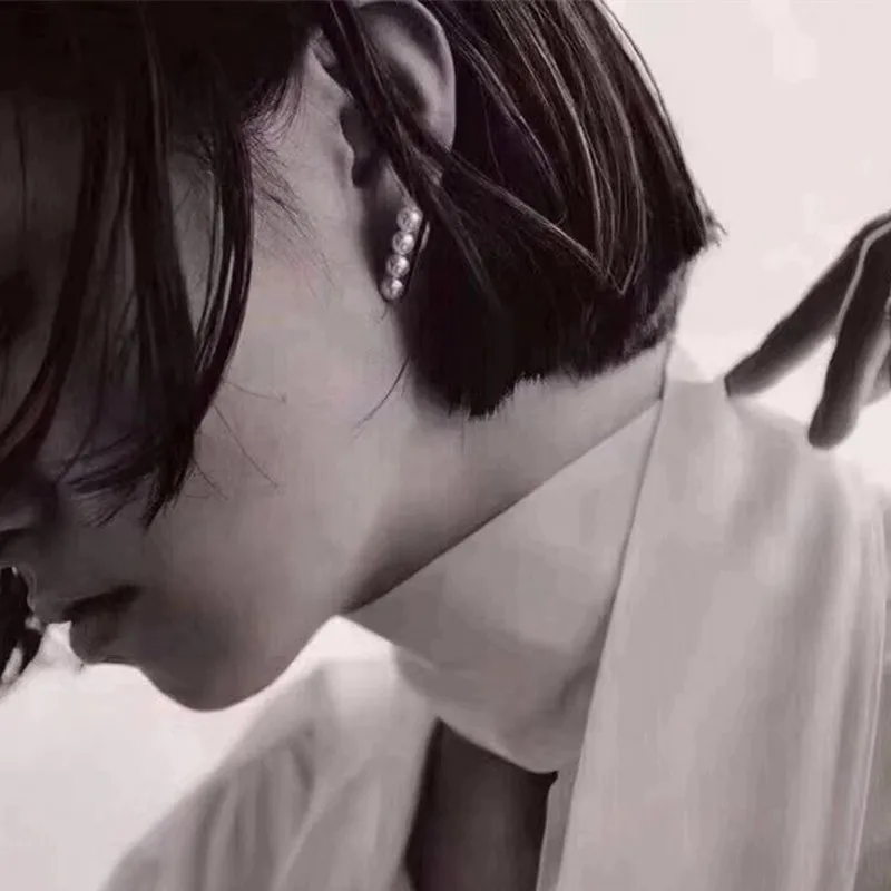 Простые серьги гвоздики с жемчужинами в стиле ретро очаровательные ювелирные