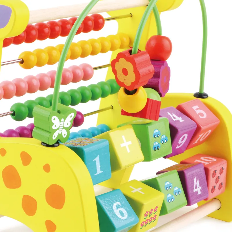 

Deer Wooden Educational Counting Montessori Toys Kids Preschool Multifunction Cartoon Beads Harp Calculation Frame Game Gift