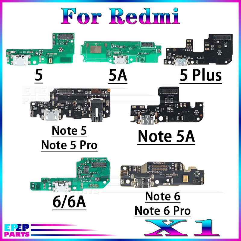 1 Pce USB Charger Port Jack Dock Connector Flex Cable For Redmi Note 5 5A 5Plus 5Pro 6 6A 6Pro Charging Board Module