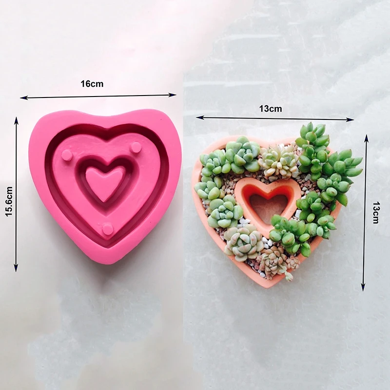 

I Love Your Heart Shape DIY Clay Cement Silicone Silicone Mold Plant Fleshy Flower Pot Mold Cement Mold Silicone Concrete Decora