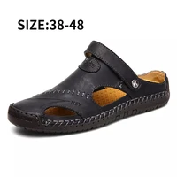 y06 genuine leather men shoes summer new large size 48 mens sandals breathable shoes beach roman fashion sandals slippers