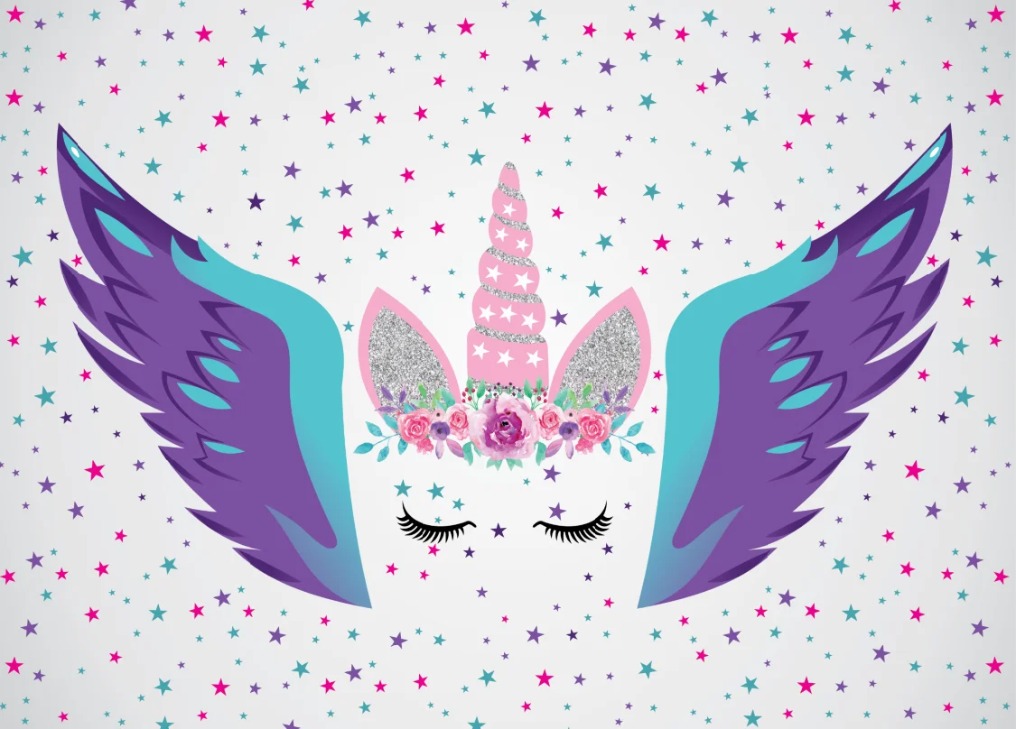 7x5FT светильник тканевый Розовый Единорог Маска с крыльями головы фон для