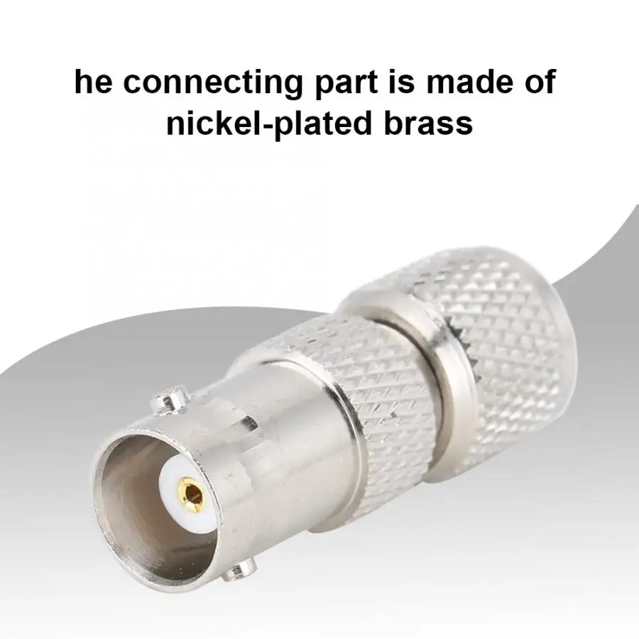 Соединитель 2 шт. коаксиальный адаптер никелированный латунный контактный