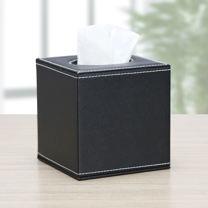 ПУ модная классическая квадратная Коммерческая кожаная коробка для ткани | Дом и