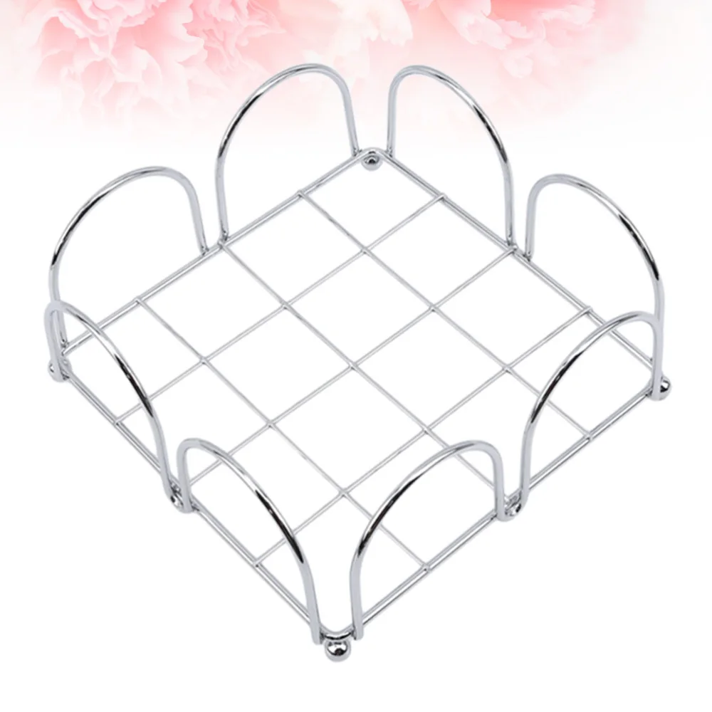 

Wrought Iron Square Tissue Holder Desktop Napkin Organizer Serviette Storage Rack