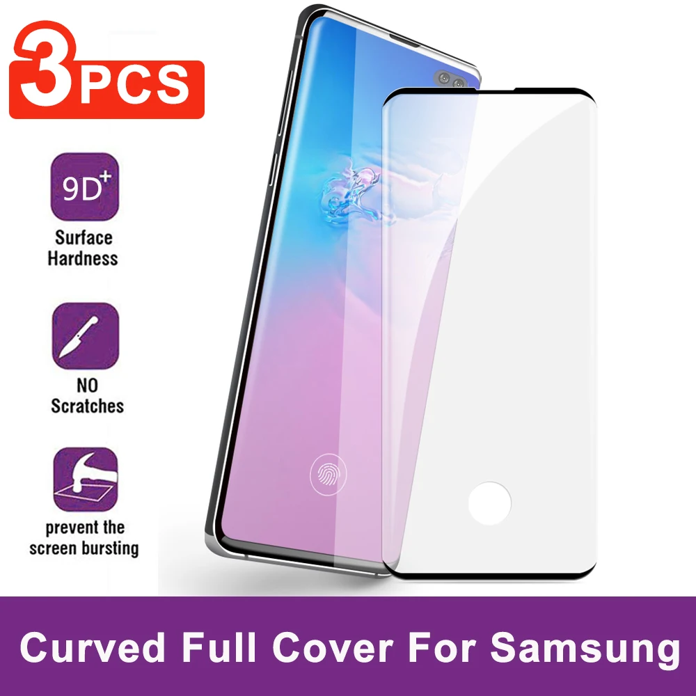 Полностью изогнутый экран из закаленного стекла для samsung Galaxy S8 S9 S10 Plus S10E