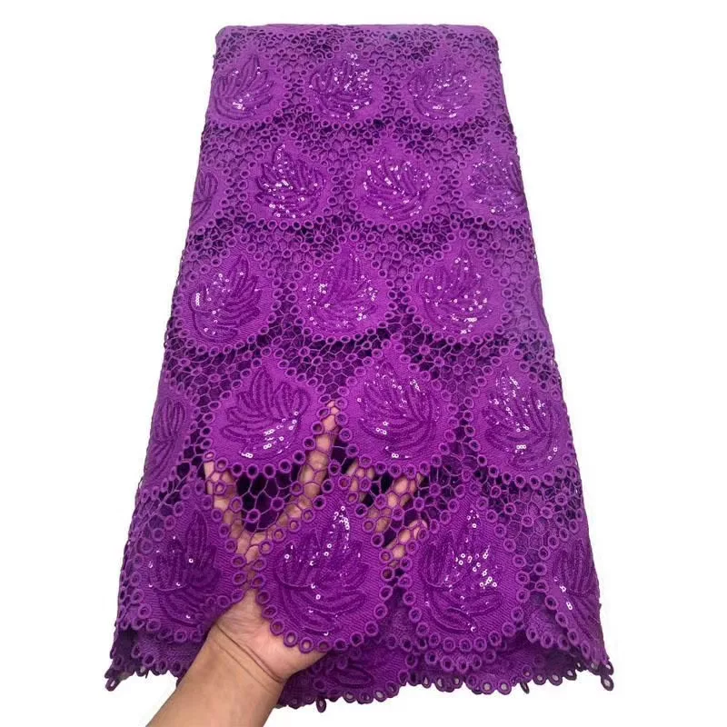 

Hot Sale African Umbilical Cord Lace Fabric 2021 High Quality Water-soluble Nigeria Guipure Lace Wedding NFM4920