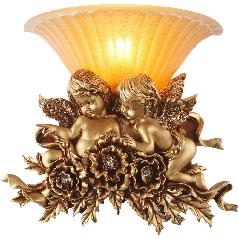 Европейский полимерный прикроватный светильник для спальни фоновая лампа