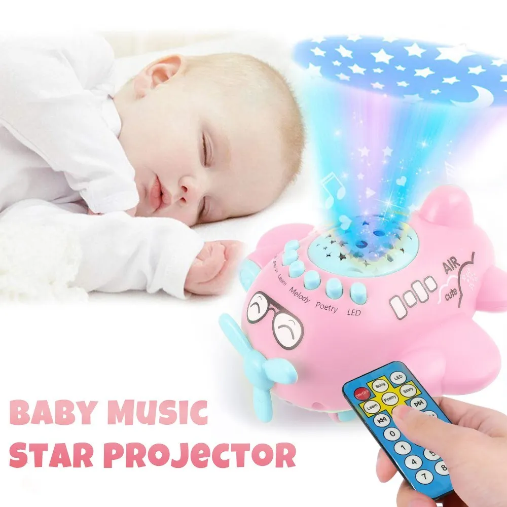 Детский Музыкальный проектор Спящая история светильник ночник самолет игрушка