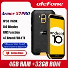 Ulefone Armor X7 Pro Смартфон Android10 Прочный телефон 4 ГБ оперативной памяти Смартфон Водонепроницаемый Мобильный телефон Сотовый телефон ip68 NFC 4G LTE 2.4 G5G WLAN