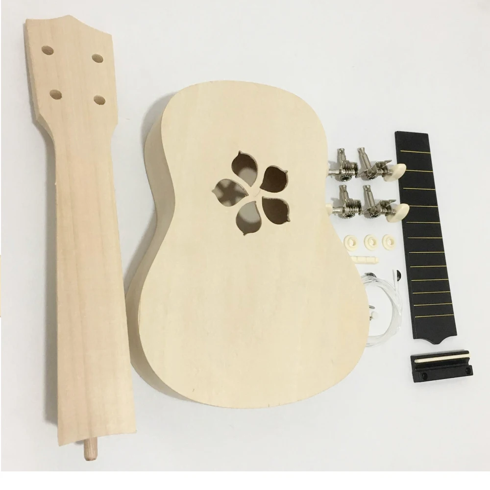21 inch DIY Ukulele Kit For Children Basswood Concert Hawaii Guitar for Handwork Painting Parents-child Campaign DIY02 | Спорт и