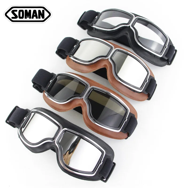 

Men Motorcycle Glasses Retro Style Casco Para Moto Riding Goggles Color Lens Cool Chopper Helmet Goggle Glasses Capacete Gafas
