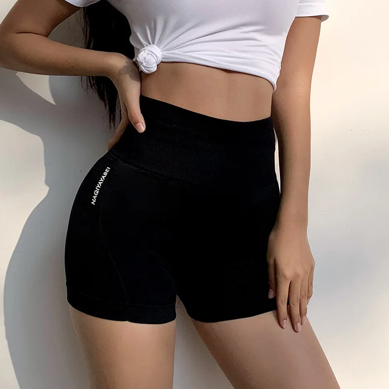 

Sport Running Gym Shorts Sports Shorts Women High Waist Letter Print Fitness Yoga Shorts Quick Dry Workout Short Push Up