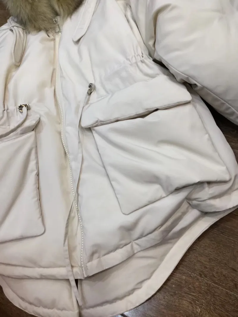 

2020 Promotion Sale Dawn Jacket Winter Coat Fashion Real Fox Fur Collar Big Pocket Women Down