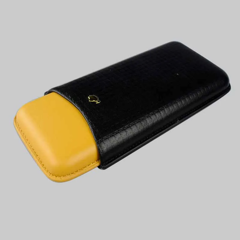 COHIBA Leather Cigar Case / Humidor 3 Tubes Cigar Travel Holder Case Humidor Gift Box