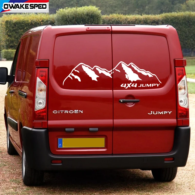 

Car Trunk Cover Sticker Auto Rear Door Decor Stirpes For Citroen Jumpy Spacetoure 4X4 Styling Mountain Graphics Vinyl Decal